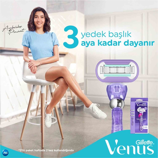 Picture of Gillette Venus Swirl Extra Smooth Handle + 3 Refill Razor Blade 