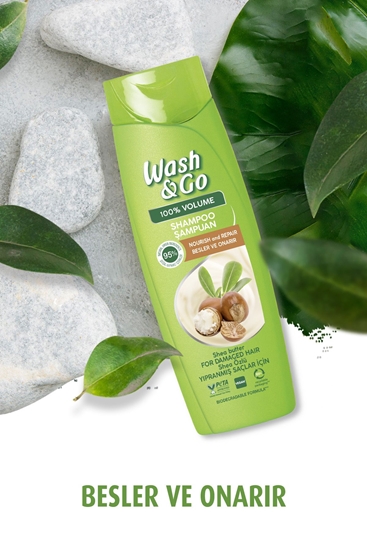 Picture of Wash & Go Şampuan 360Ml Shea Özlü Yıpranmış Saç