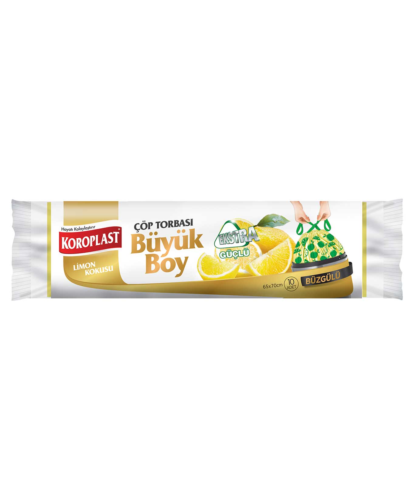 Koroplast Büzgülü Çöp Torbası Limon 10�lu Büyük 8690741700110