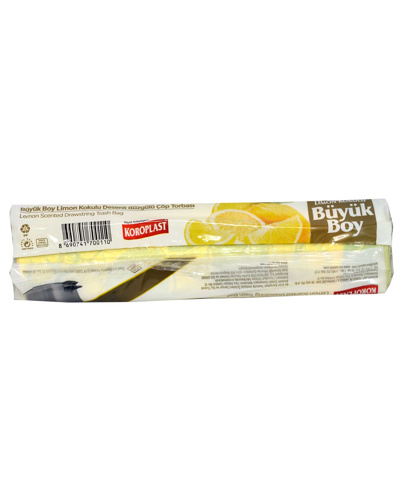 Koroplast Büzgülü Çöp Torbası Limon 10�lu Büyük 8690741700110