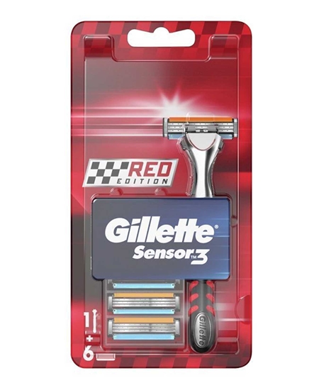 Picture of Gillette Sensor Tıraş Makinesi + 6 Yedek Bıçak Red Edition